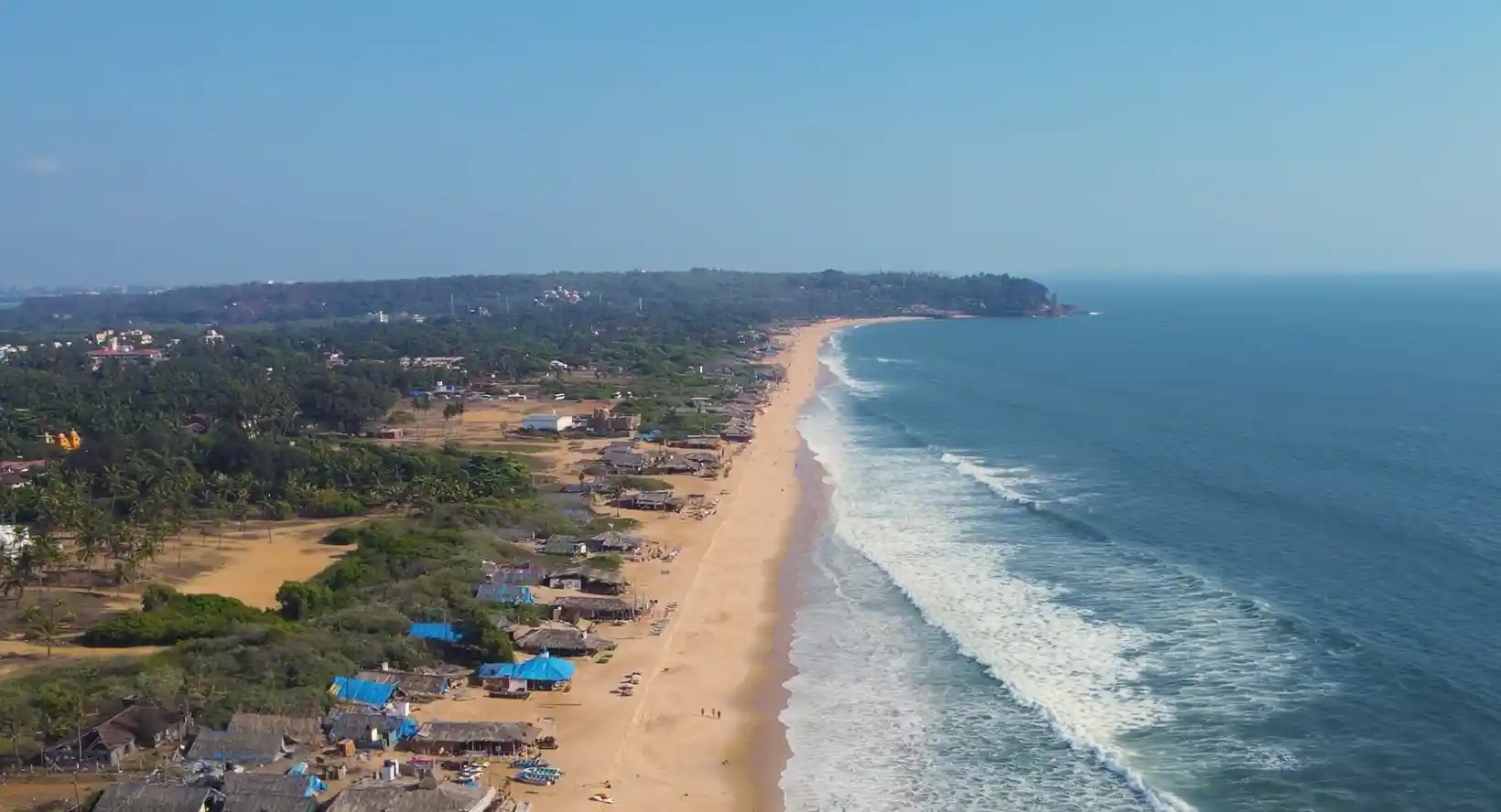 Aerial coastline view of Goa